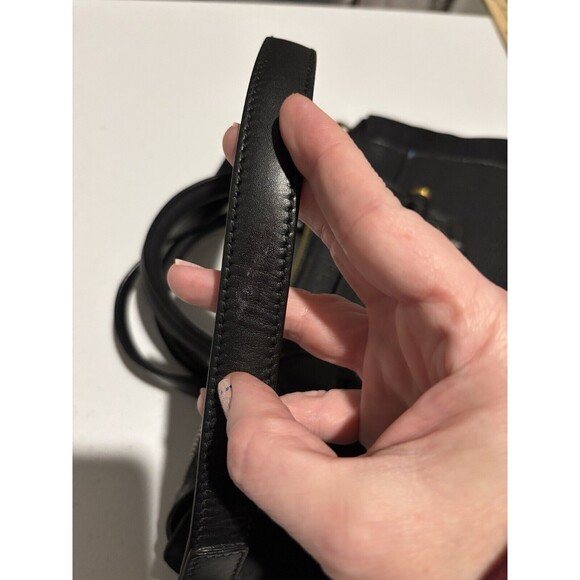 Smythson of Bond St Eliot Mini Tote Black Leather Top Handle Bag Crossbody - Picture 13 of 14